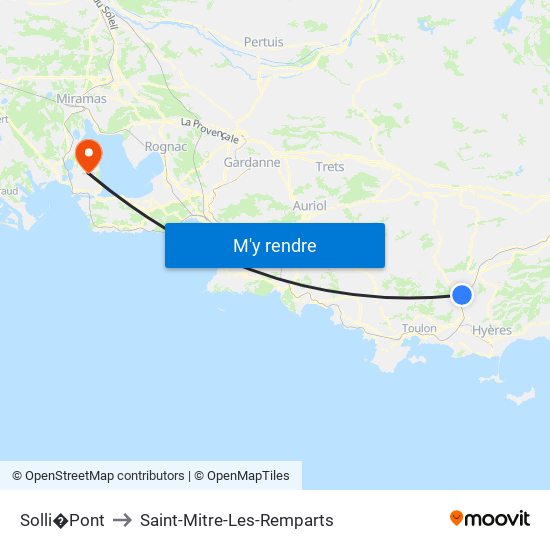 Solli�Pont to Saint-Mitre-Les-Remparts map