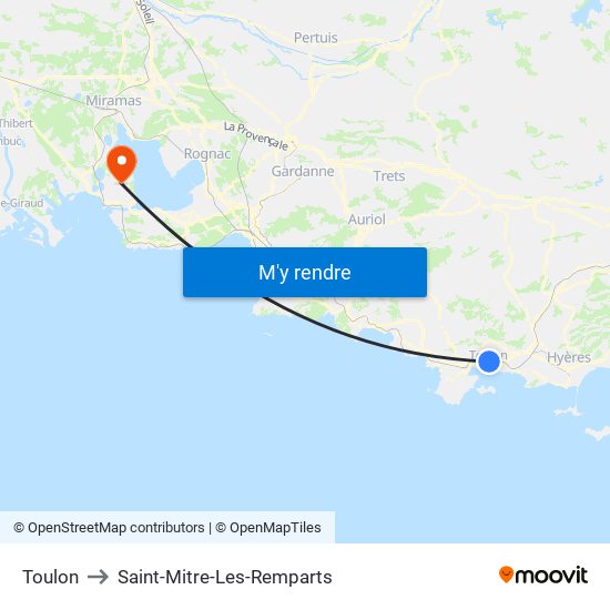 Toulon to Saint-Mitre-Les-Remparts map