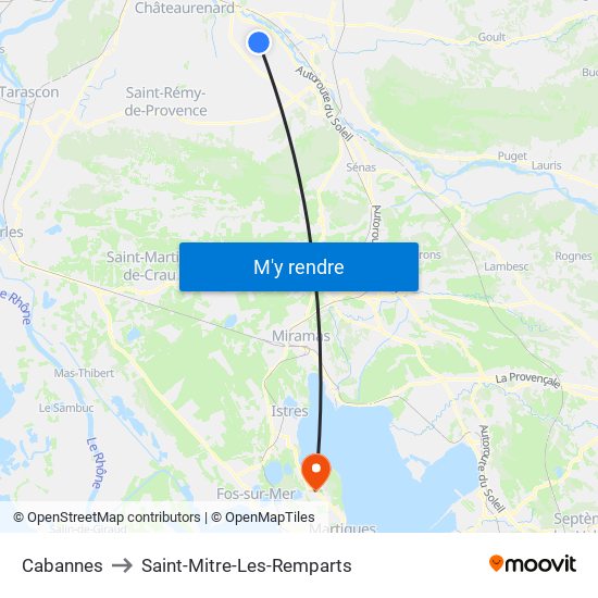 Cabannes to Saint-Mitre-Les-Remparts map