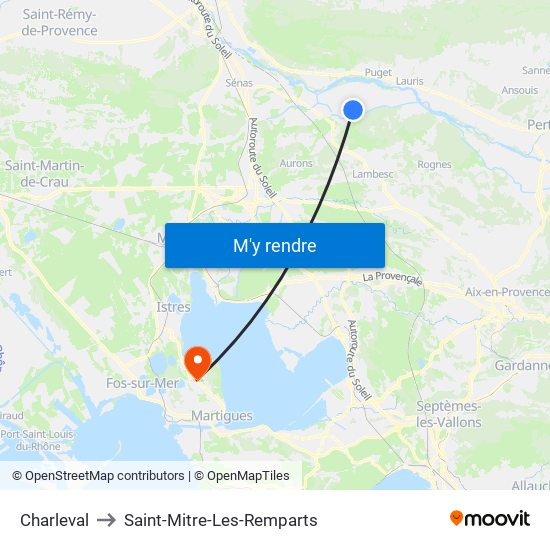 Charleval to Saint-Mitre-Les-Remparts map