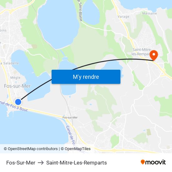 Fos-Sur-Mer to Saint-Mitre-Les-Remparts map