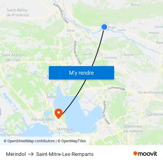 Mérindol to Saint-Mitre-Les-Remparts map