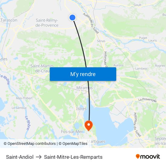 Saint-Andiol to Saint-Mitre-Les-Remparts map