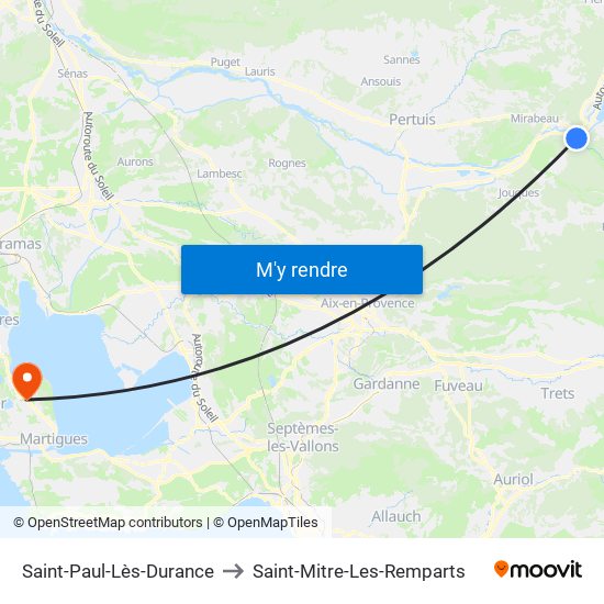 Saint-Paul-Lès-Durance to Saint-Mitre-Les-Remparts map