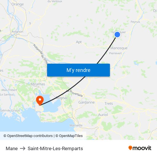 Mane to Saint-Mitre-Les-Remparts map