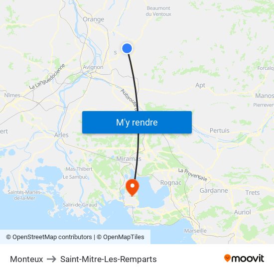 Monteux to Saint-Mitre-Les-Remparts map