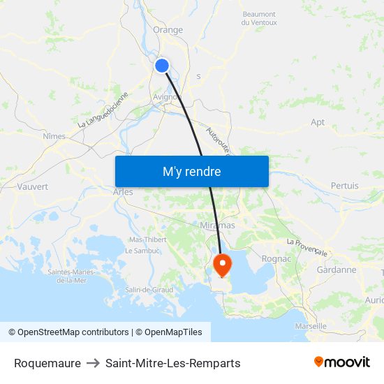 Roquemaure to Saint-Mitre-Les-Remparts map