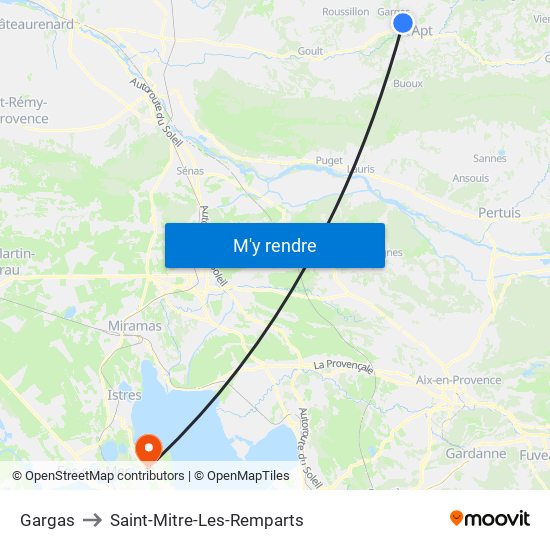 Gargas to Saint-Mitre-Les-Remparts map
