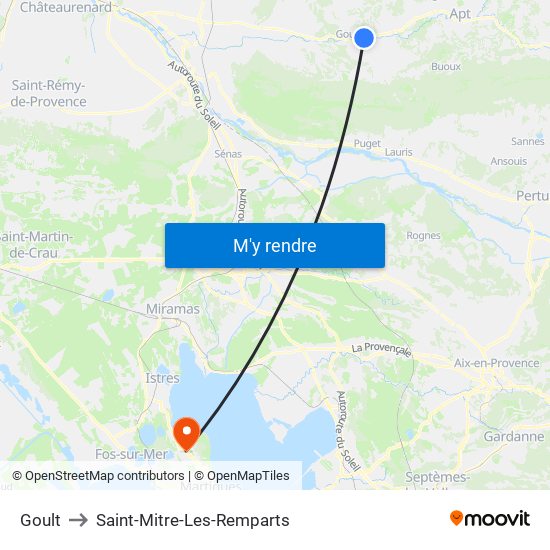 Goult to Saint-Mitre-Les-Remparts map