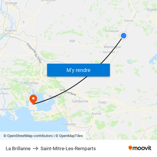 La Brillanne to Saint-Mitre-Les-Remparts map