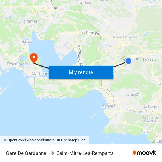 Gare De Gardanne to Saint-Mitre-Les-Remparts map