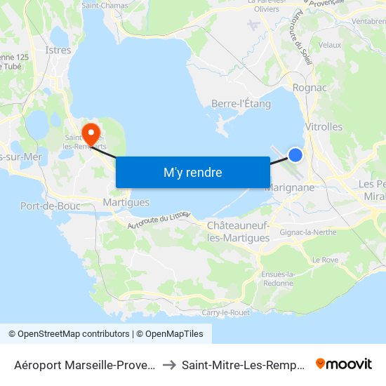 Aéroport Marseille-Provence to Saint-Mitre-Les-Remparts map