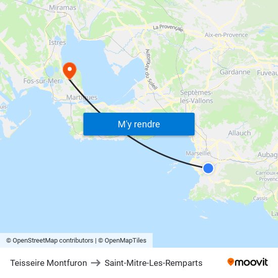 Teisseire Montfuron to Saint-Mitre-Les-Remparts map