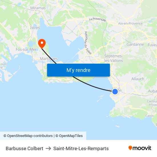 Barbusse Colbert to Saint-Mitre-Les-Remparts map