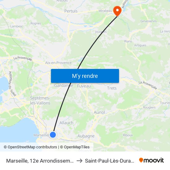 Marseille, 12e Arrondissement to Saint-Paul-Lès-Durance map