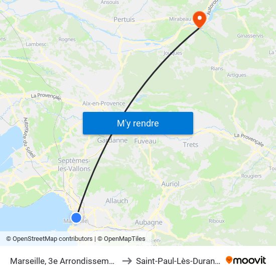 Marseille, 3e Arrondissement to Saint-Paul-Lès-Durance map
