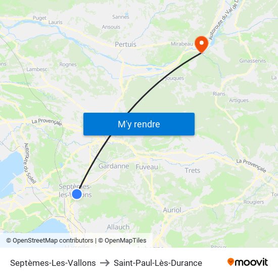 Septèmes-Les-Vallons to Saint-Paul-Lès-Durance map