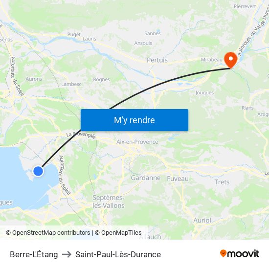 Berre-L'Étang to Saint-Paul-Lès-Durance map