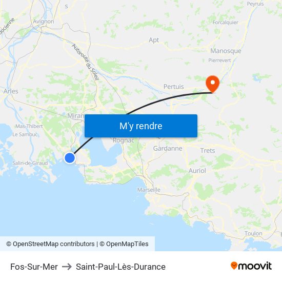 Fos-Sur-Mer to Saint-Paul-Lès-Durance map