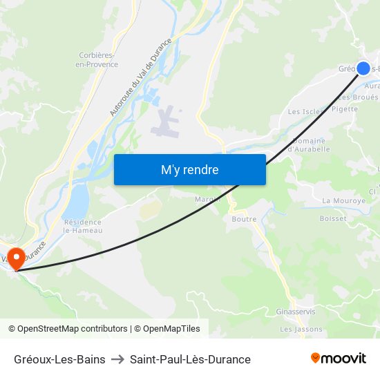 Gréoux-Les-Bains to Saint-Paul-Lès-Durance map