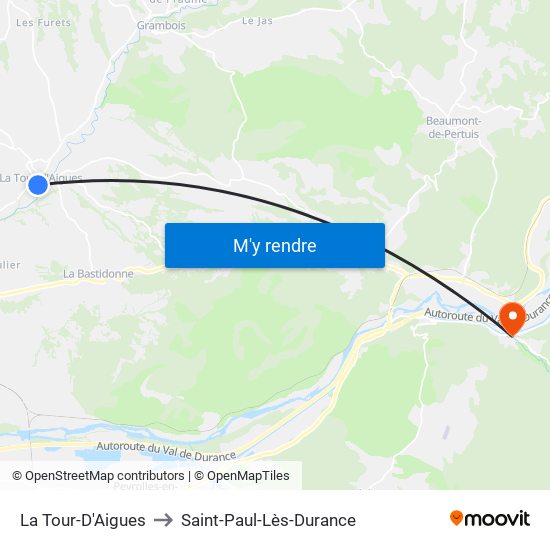 La Tour-D'Aigues to Saint-Paul-Lès-Durance map
