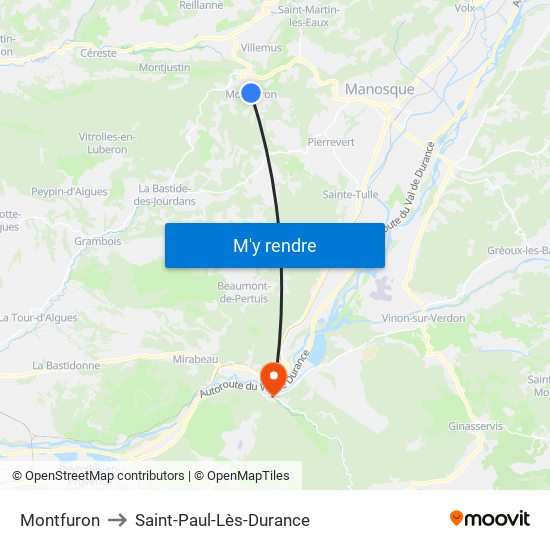 Montfuron to Saint-Paul-Lès-Durance map