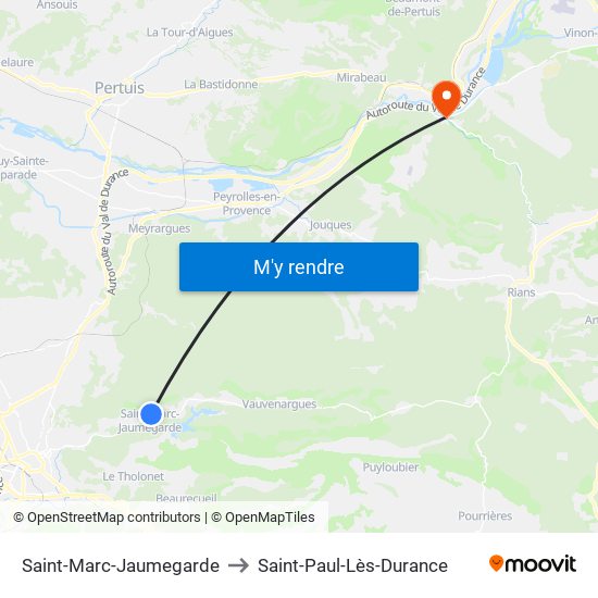 Saint-Marc-Jaumegarde to Saint-Paul-Lès-Durance map