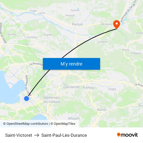 Saint-Victoret to Saint-Paul-Lès-Durance map