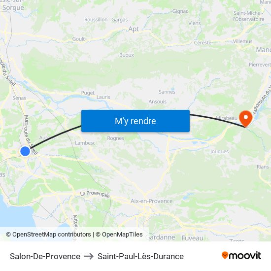 Salon-De-Provence to Saint-Paul-Lès-Durance map