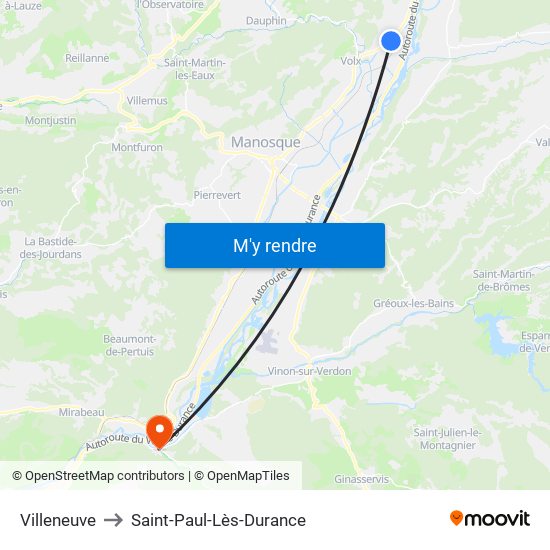 Villeneuve to Villeneuve map