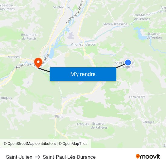 Saint-Julien to Saint-Paul-Lès-Durance map