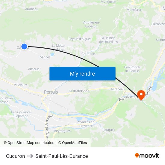 Cucuron to Saint-Paul-Lès-Durance map