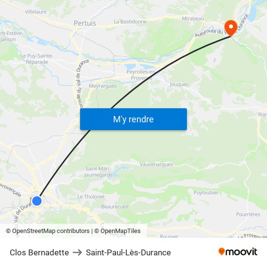 Clos Bernadette to Saint-Paul-Lès-Durance map
