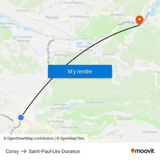 Corsy to Saint-Paul-Lès-Durance map