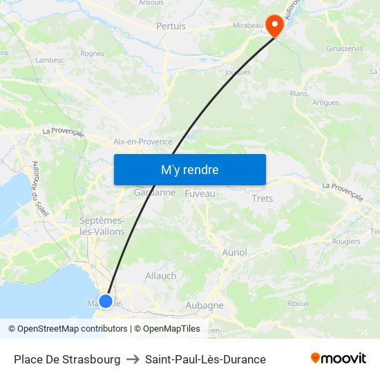 Place De Strasbourg to Saint-Paul-Lès-Durance map