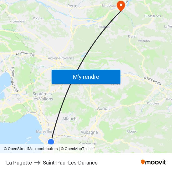 La Pugette to Saint-Paul-Lès-Durance map