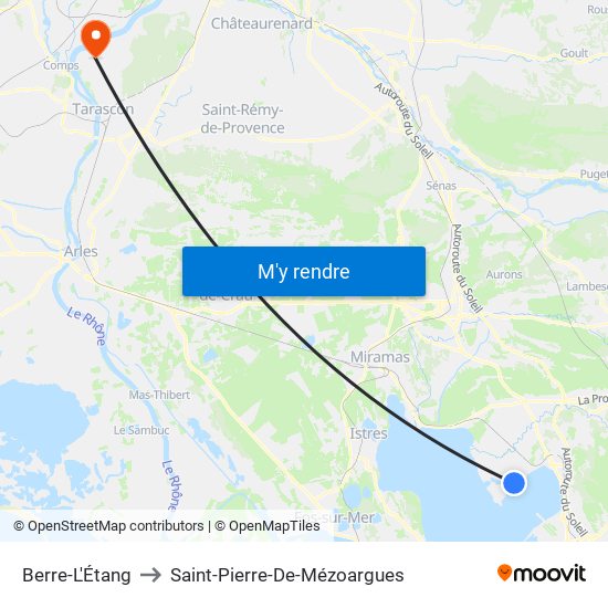 Berre-L'Étang to Saint-Pierre-De-Mézoargues map
