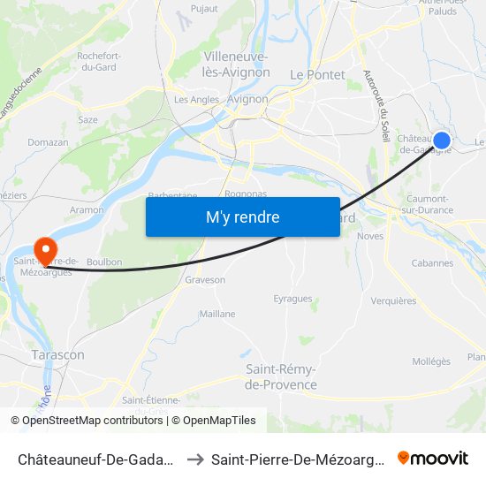 Châteauneuf-De-Gadagne to Saint-Pierre-De-Mézoargues map