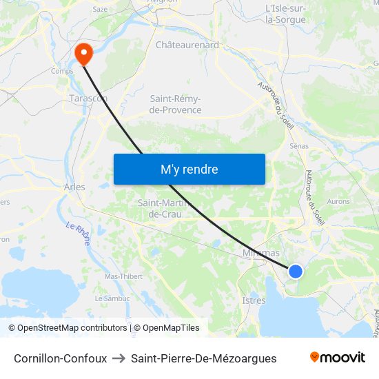 Cornillon-Confoux to Saint-Pierre-De-Mézoargues map