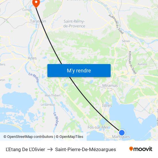 L'Etang De L'Olivier to Saint-Pierre-De-Mézoargues map