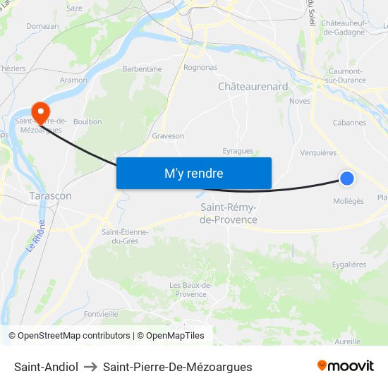 Saint-Andiol to Saint-Pierre-De-Mézoargues map