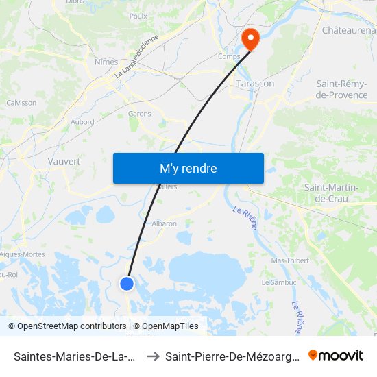 Saintes-Maries-De-La-Mer to Saint-Pierre-De-Mézoargues map