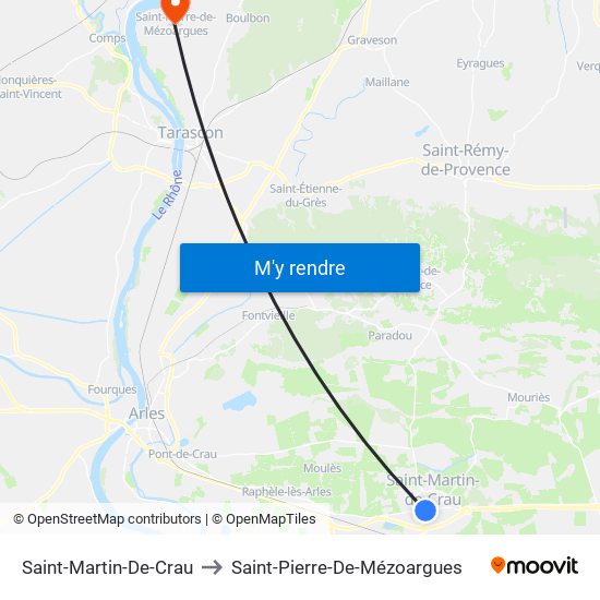 Saint-Martin-De-Crau to Saint-Pierre-De-Mézoargues map