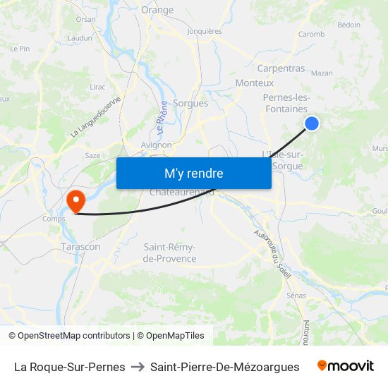La Roque-Sur-Pernes to Saint-Pierre-De-Mézoargues map