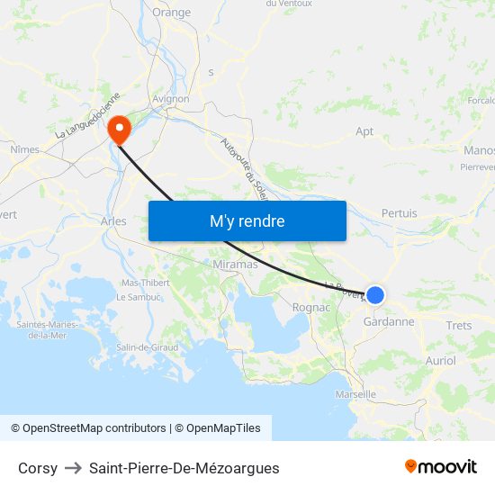 Corsy to Saint-Pierre-De-Mézoargues map