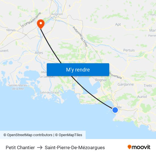 Petit Chantier to Saint-Pierre-De-Mézoargues map