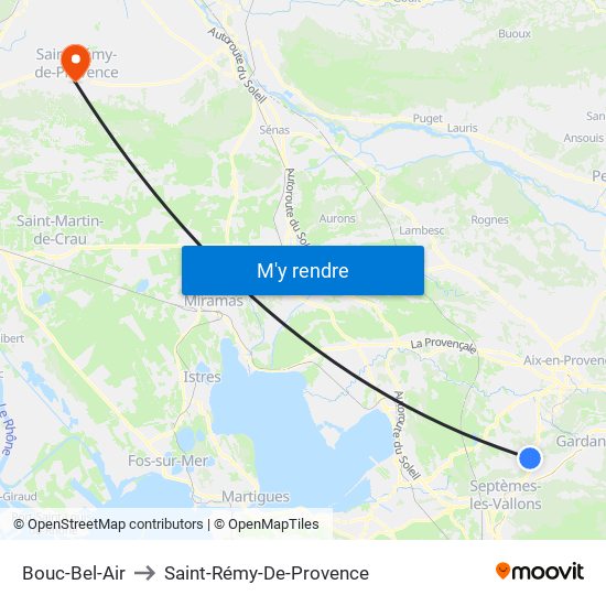 Bouc-Bel-Air to Saint-Rémy-De-Provence map