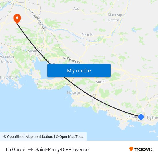 La Garde to Saint-Rémy-De-Provence map