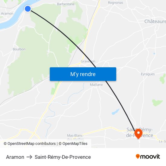 Aramon to Saint-Rémy-De-Provence map