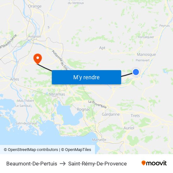 Beaumont-De-Pertuis to Saint-Rémy-De-Provence map